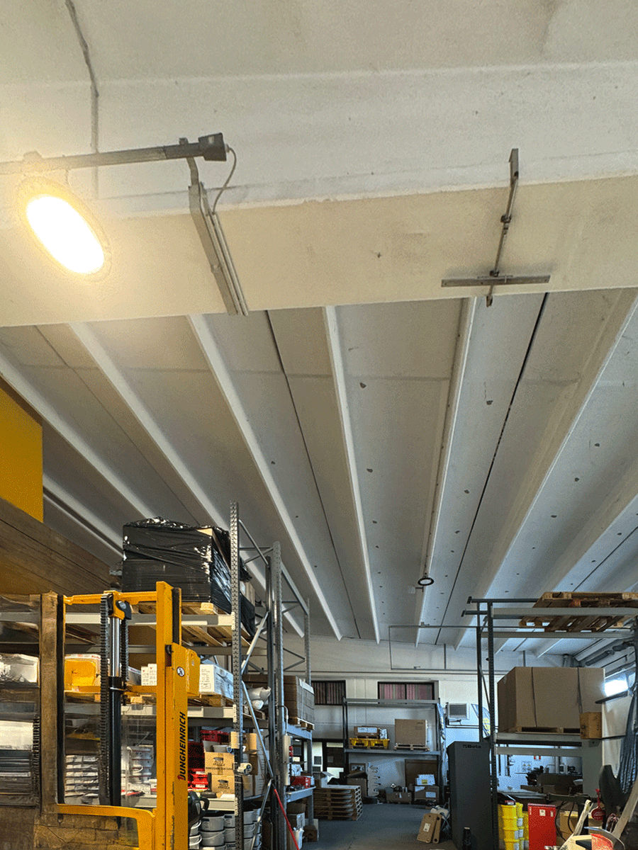 Interno del capannone industriale TOSI snc con progettazione dell’impianto elettrico e degli impianti tecnologici realizzata dallo Studio Tecnico Casalini.